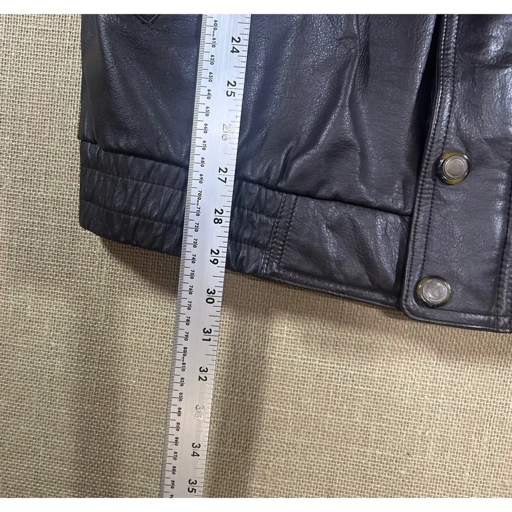 Vtg Members Only Leather Bomber Jacket Mens XLT Dark Brown Cowhide Retro 90s